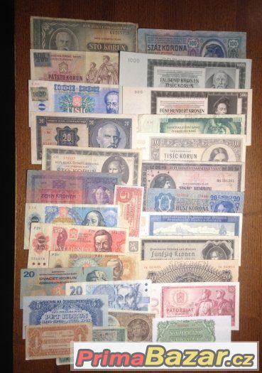 Sbírka staré bankovky 1919-1994 - 27kusů