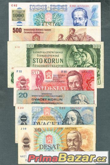 Staré bankovky - sestava 1961-1988 - 7 kusů