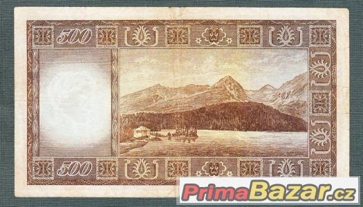 Staré bankovky - 500 kčs 1945 Vzácná neperforovana Staré bankovky - 500 kčs 1945 Vzácná neperforovana