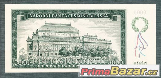 Staré bankovky - 5000 kčs 1945 Smetena bezvadný stav