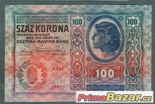 Staré bankovky - 100 korun 1912