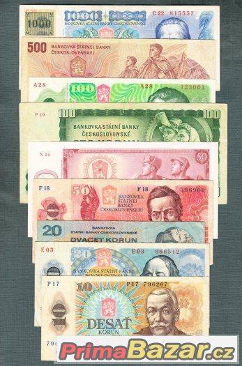 stare-bankovky-sestava-1961-1988-9-kusu