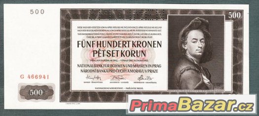 Staré bankovky - 500 korun 1942 NEPERFOROVANA