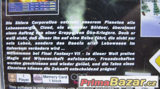 PSX Hra Final Fantasy VII 7,NĚMECKÁ VERZE-kompletní