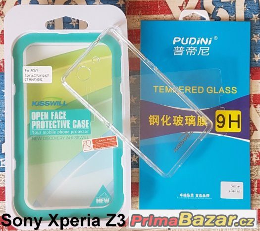 Sony Xperia Z3 compact SADA Sklo + Pouzdro silikon TPU