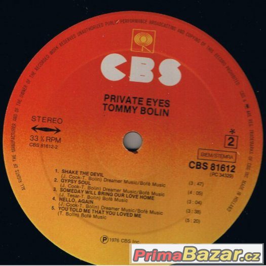 Tommy Bolin - Private Eyes 1976 Tommy Bolin - Private Eyes 1976