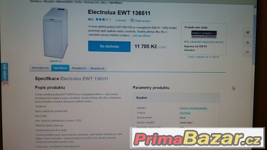 pračka ELECTROLUX typ EWT 136511 W , je na 6 kg prádla