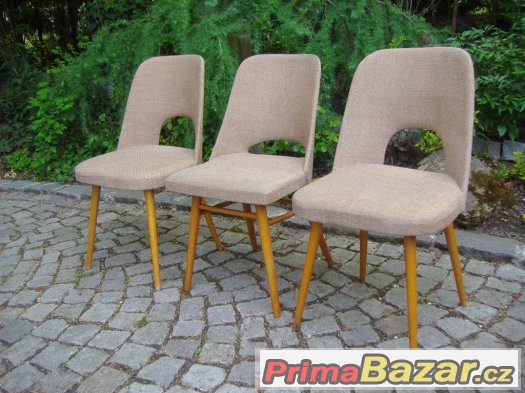 Retro židle / 3x brusel / design Oswald Haerdtl