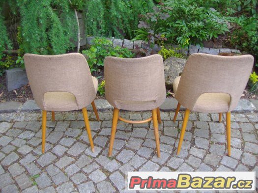 Retro židle / 3x brusel / design Oswald Haerdtl