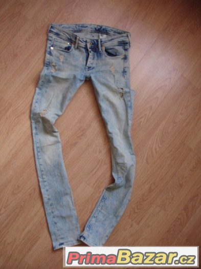 H&M dámské trhané skinny džíny vel. 28/34