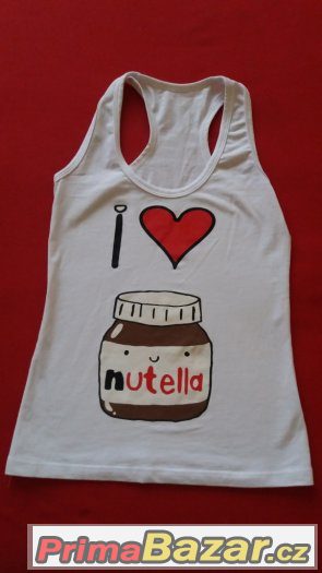 Tílko velikosti S s potiskem I love Nutella