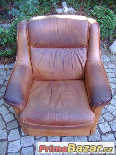 Retro křeslo / dánské křeslo? / kožené / 60.-70. léta Retro křeslo / dánské křeslo? / kožené / 60.-70. léta