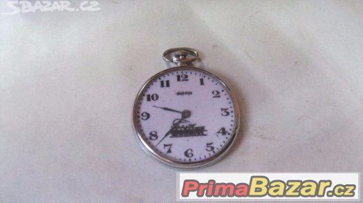 Starozitne vzacne panske kapesne hodinky CSD Molnija Lokomot