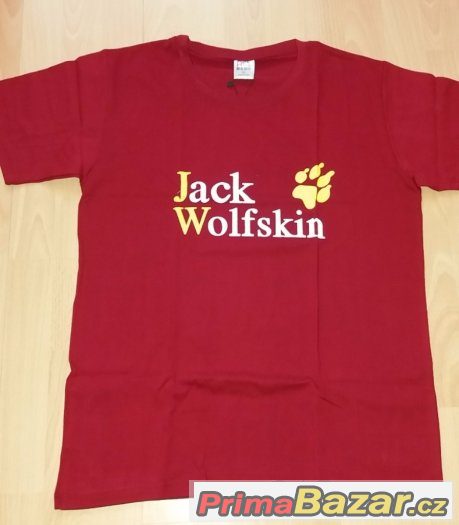 tričko Jack Wolfskin velikost XL bavlna barva cihla