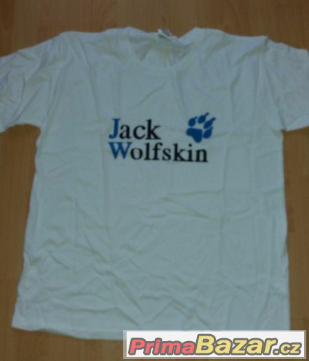 tričko Jack Wolfskin velikost L bavlna barva bílá