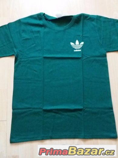 tričko Adidas velikost L bavlna barva zelená