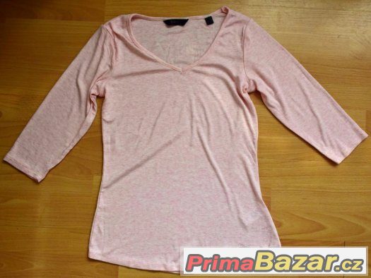Dámské tričko Tchibo růžovobílý melír S - M