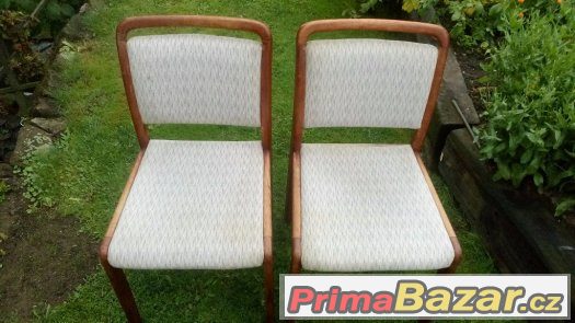 Čalouněné židle z ohýbaného dřeva mahagon
