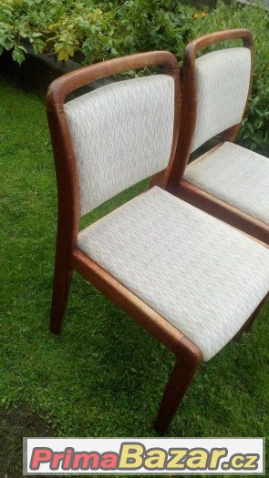 Čalouněné židle z ohýbaného dřeva mahagon