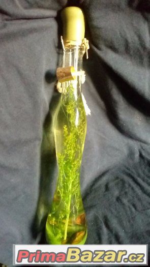 Olejová (tekutá) zelená svíčka 30 cm vysoká - RUČNÍ PRÁCE