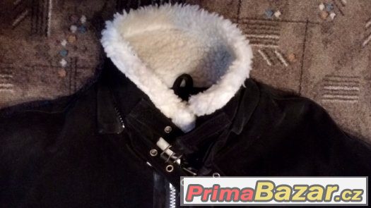 Kvalitní koženková ITALSKÁ bunda, hnědé barvy-téměř nová