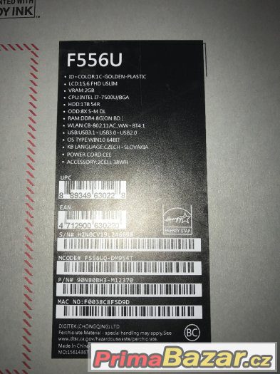 prodam ASUS F556UQ-DM954T, zlatá