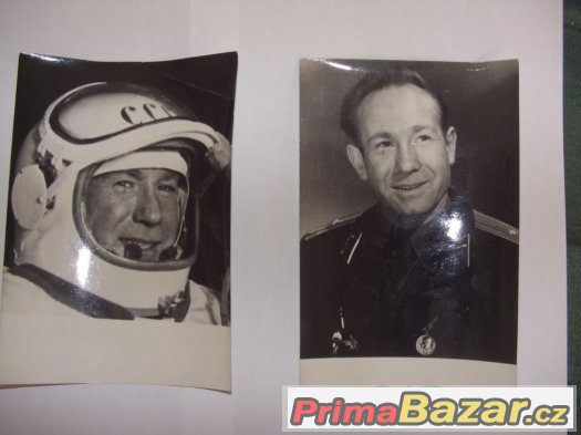 2 x foto kosmonauta Leonova, prodám, originál. podpis