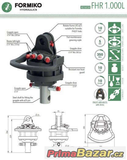 Hydraulický rotátor Formiko FHR 1.000L (1t)