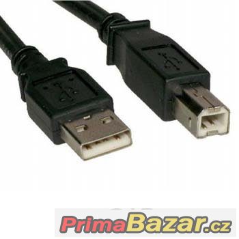 USB 2.0 propojovací černý kabel A-B, 5 metrů, nerozbalený, k