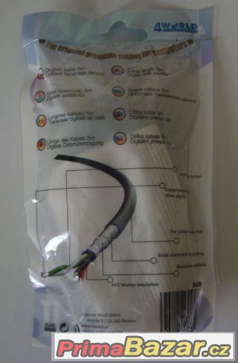 USB 2.0 propojovací černý kabel A-B, 5 metrů, nerozbalený, k USB 2.0 propojovací černý kabel A-B, 5 metrů, nerozbalený, k