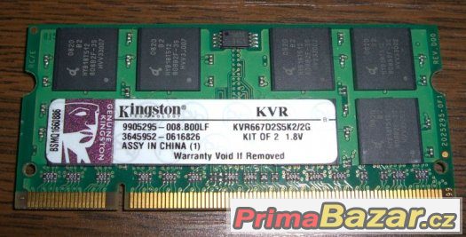 Notebooková paměť SO-DIMM 1 GB DDR2-667  FUNKČNÍ