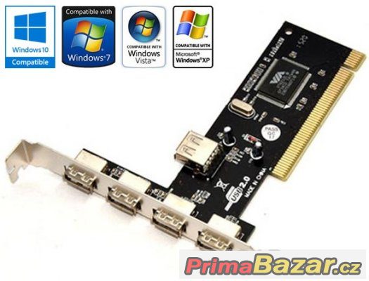 PCI USB 2.0 řadič 4+1, úplně nový