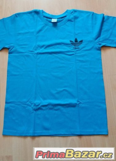 tričko Adidas velikost L bavlna barva modrá