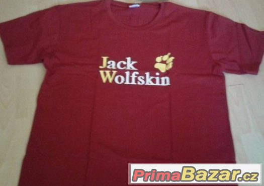 tričko Jack Wolfskin velikost XL bavlna barva cihla