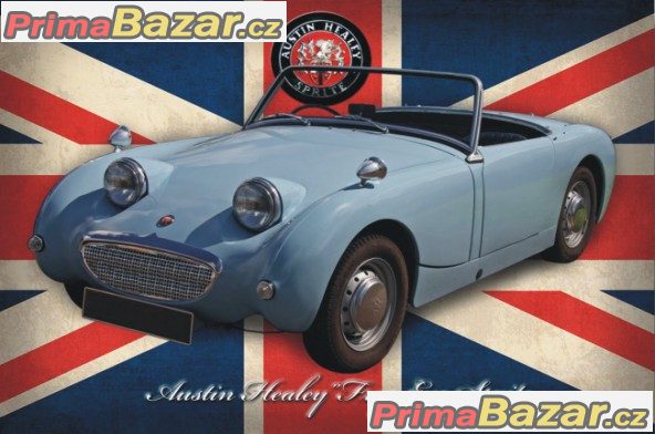 austin-healey-frog-eye-sprite-pohlednice-plechova