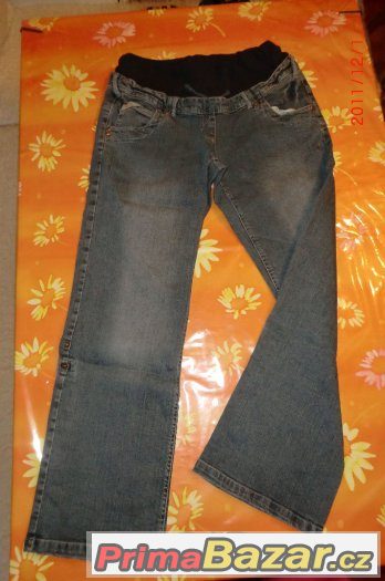 Těhotenské kalhoty-modré džíny vel. L (M) - 299Kč vč.poštovn
