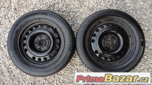 2x plechové disky R15 5x108 + letní pneu 195/60/R15