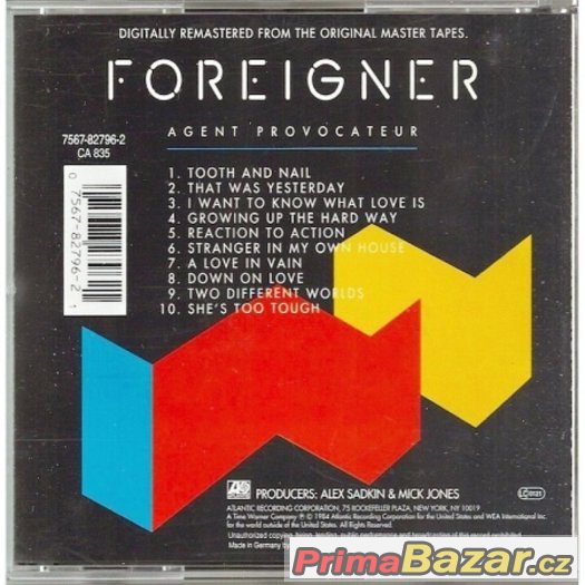 CD Foreigner - Agent Provocateur