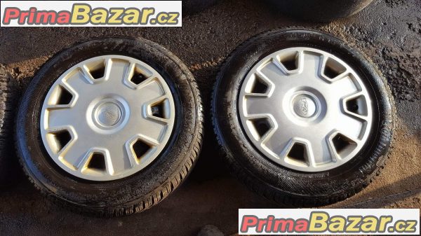 sada plechove disky Ford s pneu 80%  5x108 s poklicema 195/6