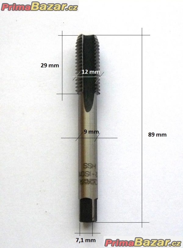 Závitník strojní M12 HSS ČSN 223042 DIN 376, ČR (NOVÝ)