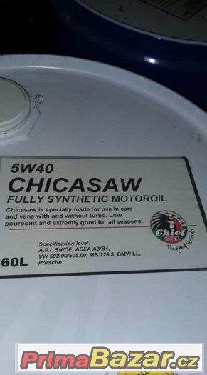 Motorový olej Chief Oil Chicasaw 5W40  Platí do smazání.