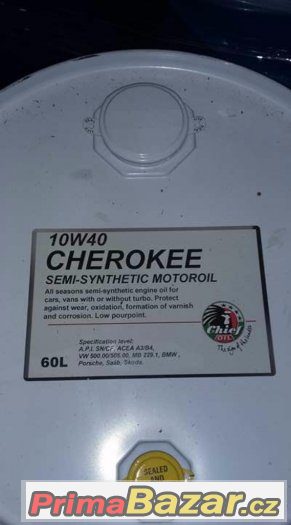 Motorový Olej Chief Oil Cherokee 10w40 Platí do smazání.