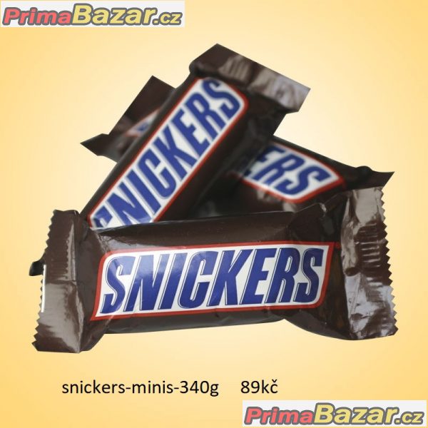 prodam tyčinky minis snickers v baleni 340g spousta druhů