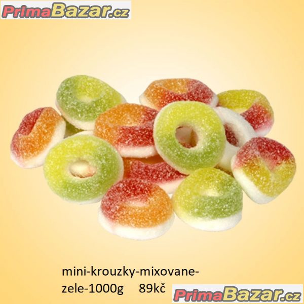 prodam mixovane mini krouzky zele bonbonky