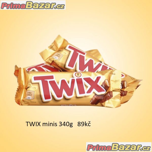 prodám tyčinky Twix Minis 340g cukrovinky spou