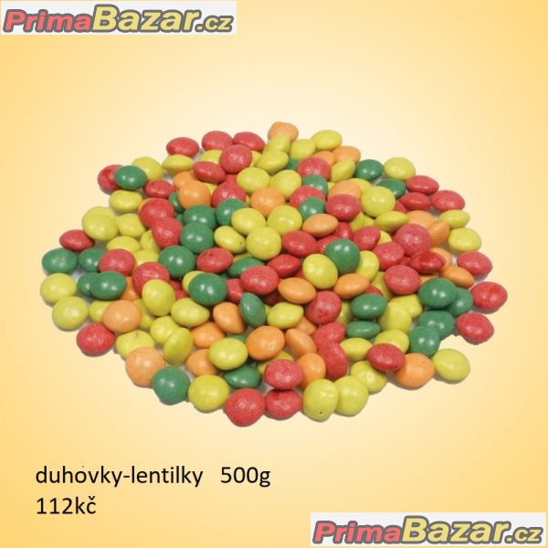 prodam lentilky duhovky 500g bonbonky spousta druh