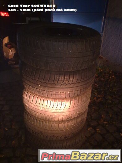 205/55R16 zimní  5-6mm - Good Year+disky Octavia II/Audi A6