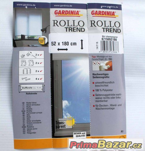 Sada 4 ks textilních rolet Gardinia Rollo Trend 52x180cm