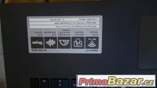 Prodám notebook Acer Aspire E17