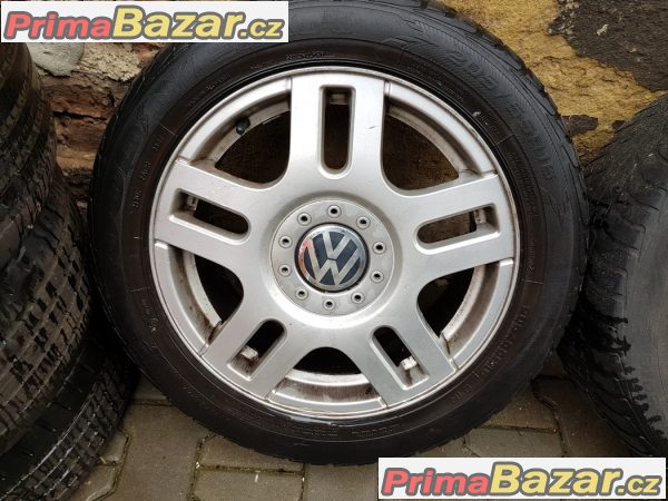 sada alu kola a pneu Volkswagen 1J0601025f 5x100 6.5jx16 et42 pneu  205/55 r16